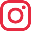 icono lineal de instagram en color rojo